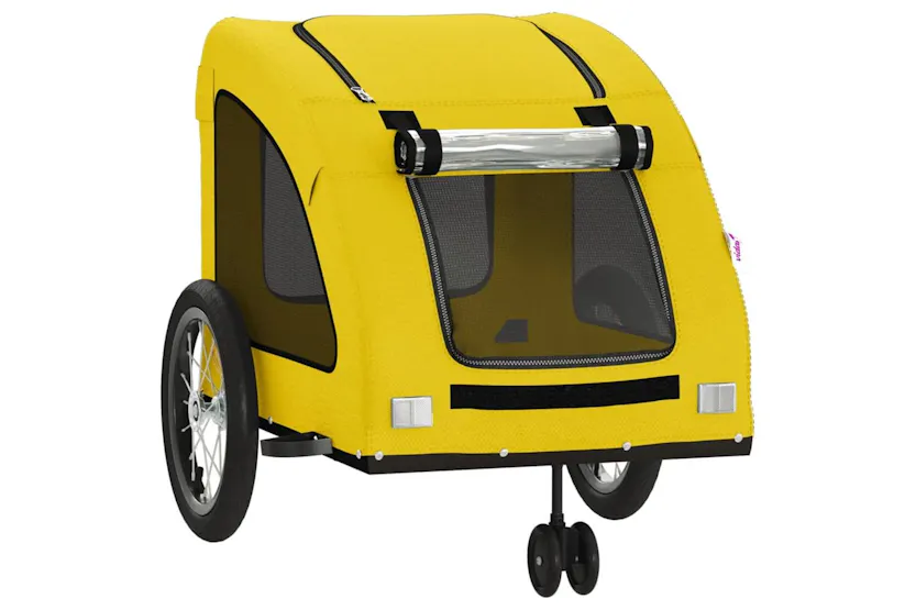 Vidaxl Pet Bike Trailer Yellow Oxford Fabric And Iron Vidaxl Pet Bike Trailer Yellow Oxford Fabric And Iron