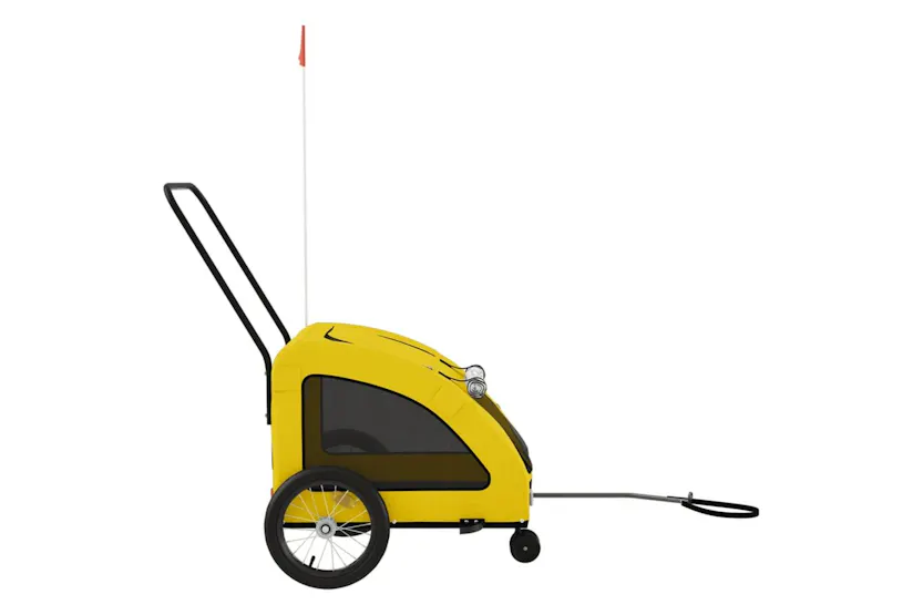 Vidaxl Pet Bike Trailer Yellow Oxford Fabric And Iron Vidaxl Pet Bike Trailer Yellow Oxford Fabric And Iron
