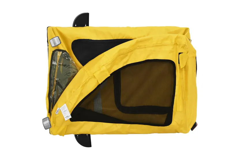 Vidaxl Pet Bike Trailer Yellow Oxford Fabric And Iron Vidaxl Pet Bike Trailer Yellow Oxford Fabric And Iron
