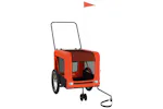 Vidaxl Pet Bike Trailer Orange And Black Oxford Fabric And Iron Vidaxl Pet Bike Trailer Orange And Black Oxford Fabric And Iron