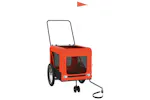 Vidaxl Pet Bike Trailer Orange And Black Oxford Fabric And Iron Vidaxl Pet Bike Trailer Orange And Black Oxford Fabric And Iron