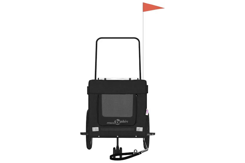 Vidaxl Pet Bike Trailer Black Oxford Fabric And Iron Vidaxl Pet Bike Trailer Black Oxford Fabric And Iron