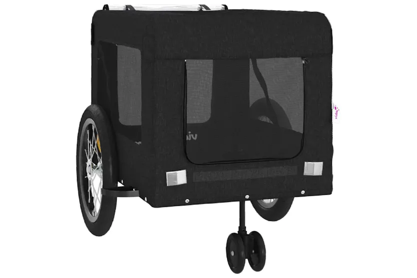 Vidaxl Pet Bike Trailer Black Oxford Fabric And Iron Vidaxl Pet Bike Trailer Black Oxford Fabric And Iron