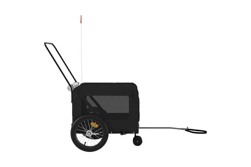 Vidaxl Pet Bike Trailer Black Oxford Fabric And Iron Vidaxl Pet Bike Trailer Black Oxford Fabric And Iron