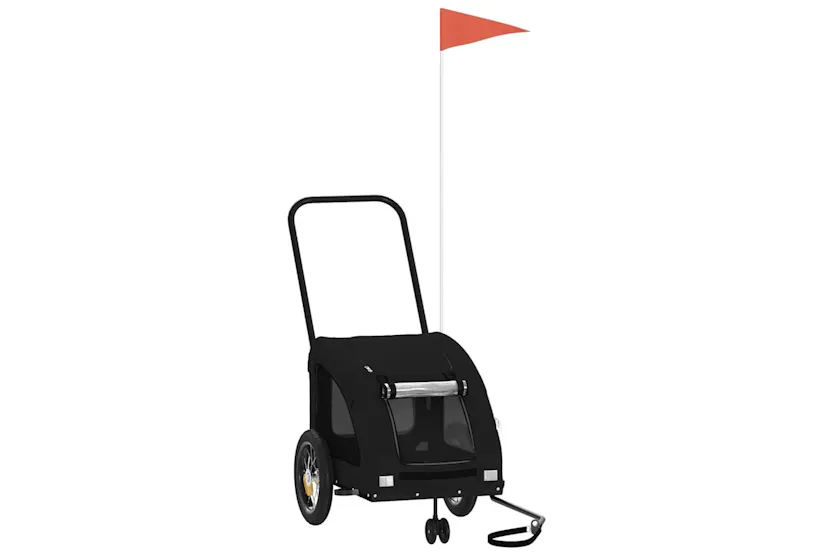 Vidaxl Pet Bike Trailer Black Oxford Fabric And Iron Vidaxl Pet Bike Trailer Black Oxford Fabric And Iron