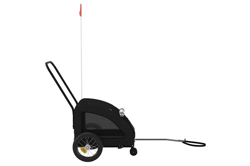 Vidaxl Pet Bike Trailer Black Oxford Fabric And Iron Vidaxl Pet Bike Trailer Black Oxford Fabric And Iron