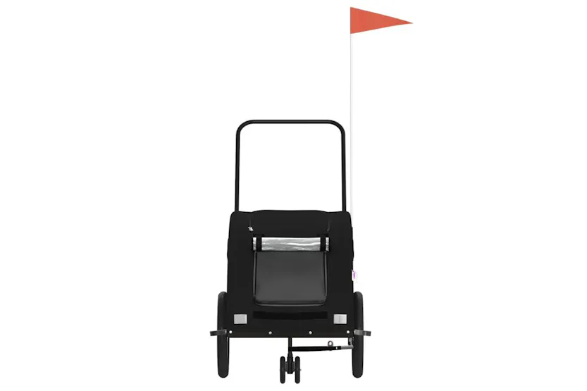 Vidaxl Pet Bike Trailer Black Oxford Fabric And Iron Vidaxl Pet Bike Trailer Black Oxford Fabric And Iron