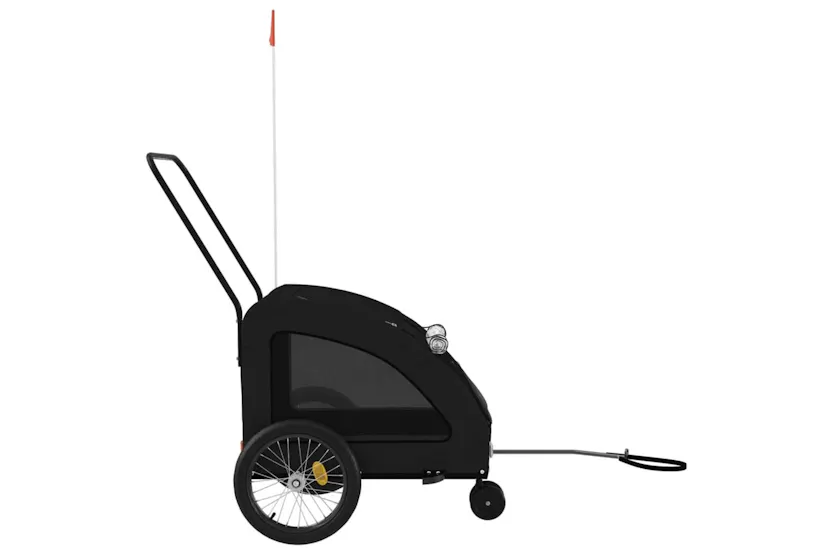 Vidaxl Pet Bike Trailer Black Oxford Fabric And Iron Vidaxl Pet Bike Trailer Black Oxford Fabric And Iron