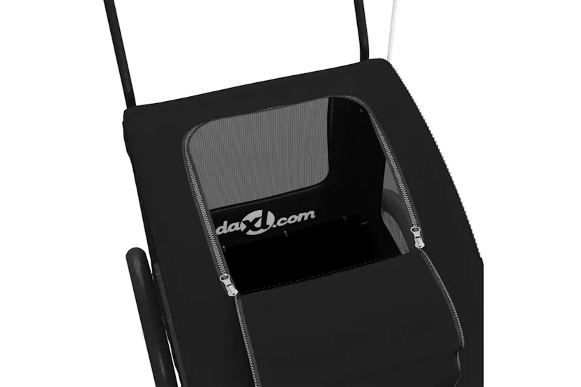 Vidaxl Pet Bike Trailer Black Oxford Fabric And Iron Vidaxl Pet Bike Trailer Black Oxford Fabric And Iron