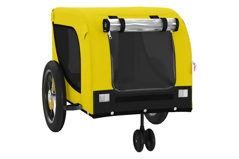 Vidaxl Pet Bike Trailer Yellow And Black Oxford Fabric And Iron Vidaxl Pet Bike Trailer Yellow And Black Oxford Fabric And Iron