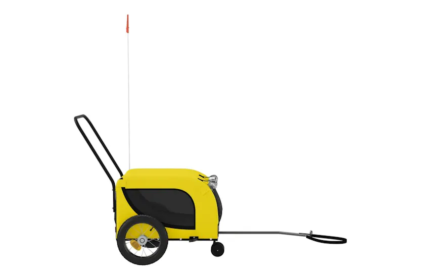 Vidaxl Pet Bike Trailer Yellow And Black Oxford Fabric And Iron Vidaxl Pet Bike Trailer Yellow And Black Oxford Fabric And Iron