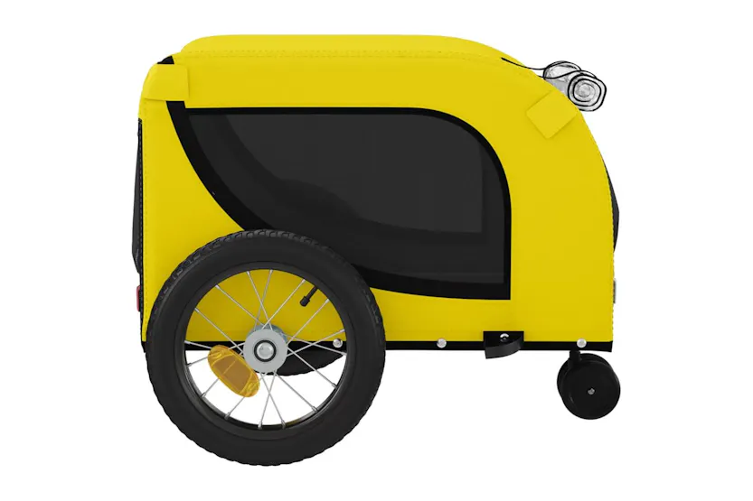Vidaxl Pet Bike Trailer Yellow And Black Oxford Fabric And Iron Vidaxl Pet Bike Trailer Yellow And Black Oxford Fabric And Iron