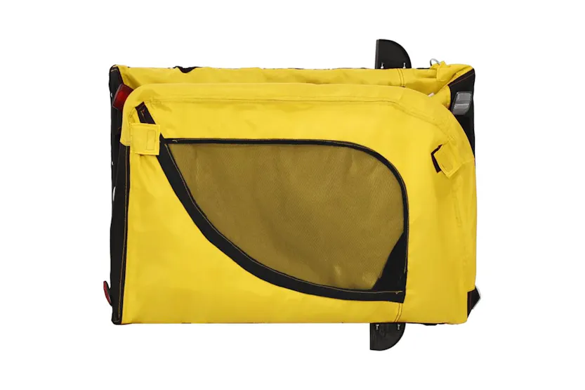 Vidaxl Pet Bike Trailer Yellow And Black Oxford Fabric And Iron Vidaxl Pet Bike Trailer Yellow And Black Oxford Fabric And Iron