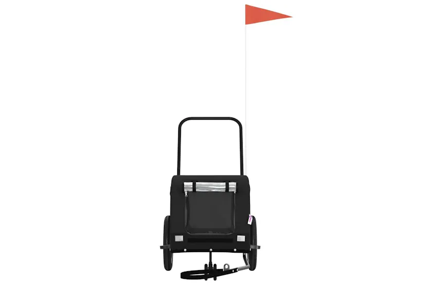 Vidaxl Pet Bike Trailer Black Oxford Fabric And Iron Vidaxl Pet Bike Trailer Black Oxford Fabric And Iron