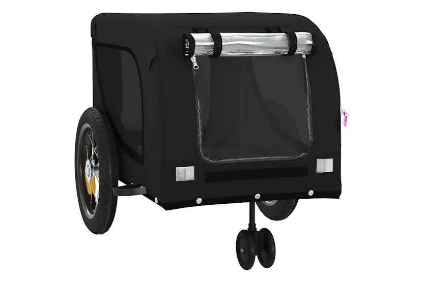 Vidaxl Pet Bike Trailer Black Oxford Fabric And Iron Vidaxl Pet Bike Trailer Black Oxford Fabric And Iron