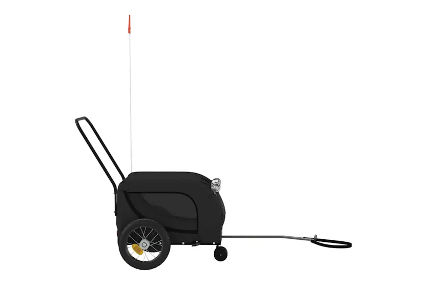 Vidaxl Pet Bike Trailer Black Oxford Fabric And Iron Vidaxl Pet Bike Trailer Black Oxford Fabric And Iron