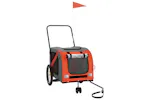 Vidaxl Pet Bike Trailer Orange And Grey Oxford Fabric And Iron Vidaxl Pet Bike Trailer Orange And Grey Oxford Fabric And Iron