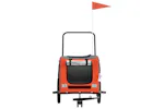 Vidaxl Pet Bike Trailer Orange And Grey Oxford Fabric And Iron Vidaxl Pet Bike Trailer Orange And Grey Oxford Fabric And Iron
