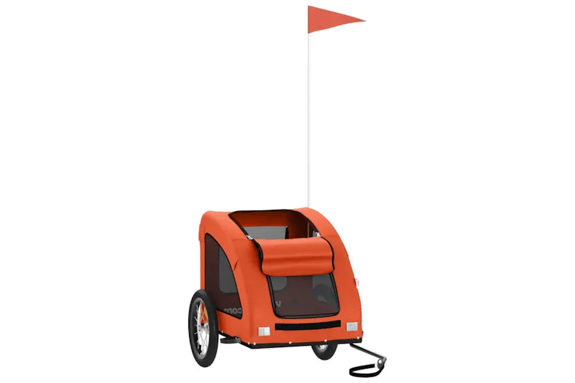 Vidaxl Pet Bike Trailer Orange Oxford Fabric And Iron Vidaxl Pet Bike Trailer Orange Oxford Fabric And Iron