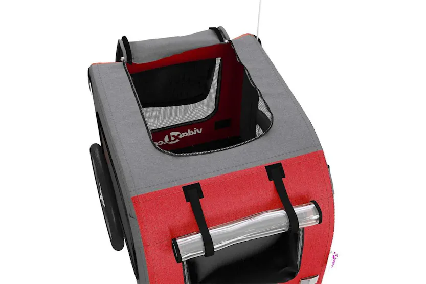 Vidaxl Pet Bike Trailer Red And Grey Oxford Fabric And Iron Vidaxl Pet Bike Trailer Red And Grey Oxford Fabric And Iron