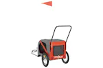 Vidaxl Pet Bike Trailer Orange And Grey Oxford Fabric And Iron Vidaxl Pet Bike Trailer Orange And Grey Oxford Fabric And Iron