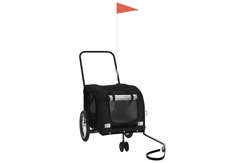 Vidaxl Pet Bike Trailer Black Oxford Fabric And Iron Vidaxl Pet Bike Trailer Black Oxford Fabric And Iron