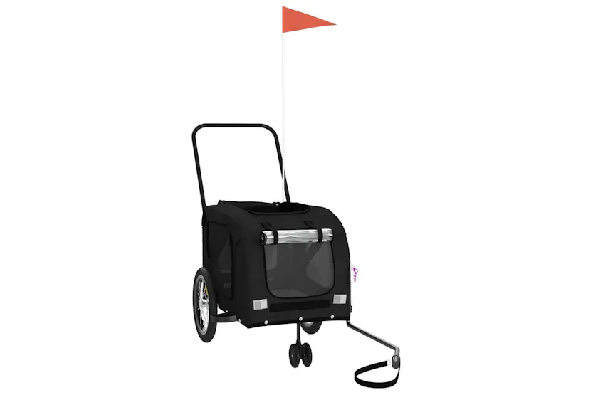 Vidaxl Pet Bike Trailer Black Oxford Fabric And Iron Vidaxl Pet Bike Trailer Black Oxford Fabric And Iron