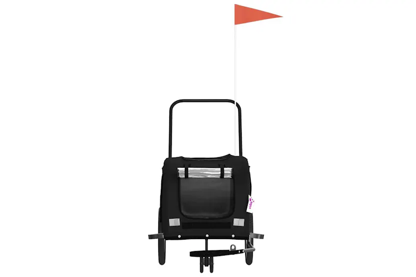 Vidaxl Pet Bike Trailer Black Oxford Fabric And Iron Vidaxl Pet Bike Trailer Black Oxford Fabric And Iron