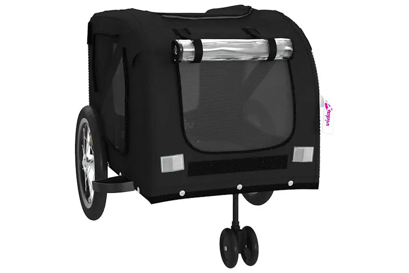 Vidaxl Pet Bike Trailer Black Oxford Fabric And Iron Vidaxl Pet Bike Trailer Black Oxford Fabric And Iron