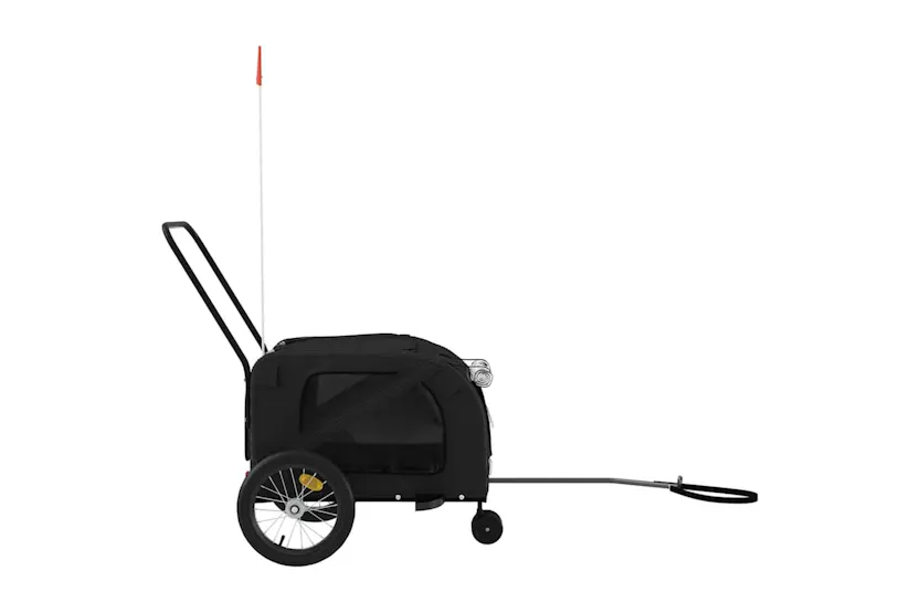Vidaxl Pet Bike Trailer Black Oxford Fabric And Iron Vidaxl Pet Bike Trailer Black Oxford Fabric And Iron