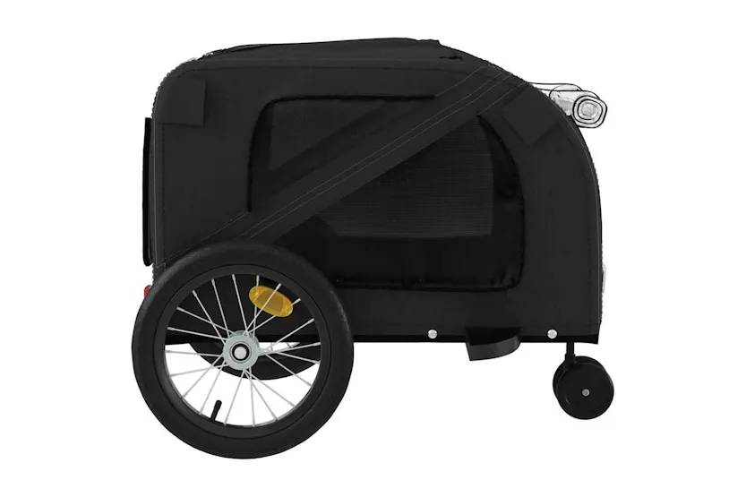 Vidaxl Pet Bike Trailer Black Oxford Fabric And Iron Vidaxl Pet Bike Trailer Black Oxford Fabric And Iron