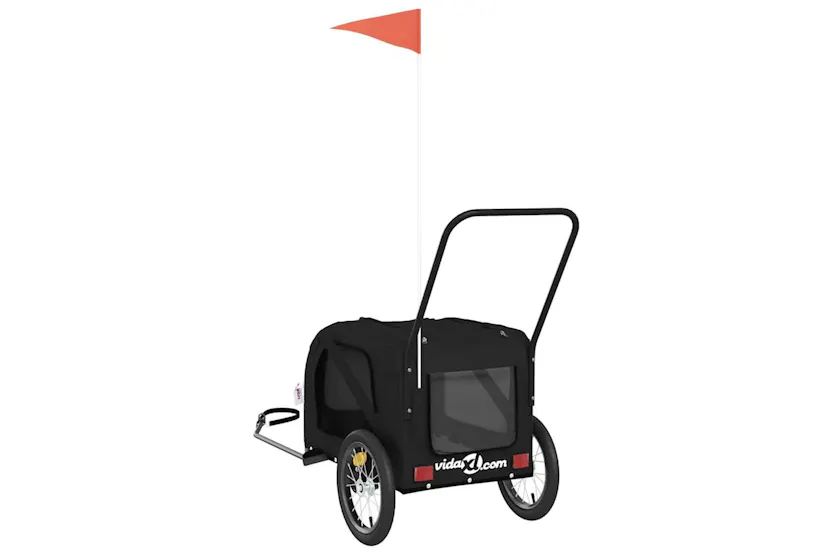 Vidaxl Pet Bike Trailer Black Oxford Fabric And Iron Vidaxl Pet Bike Trailer Black Oxford Fabric And Iron