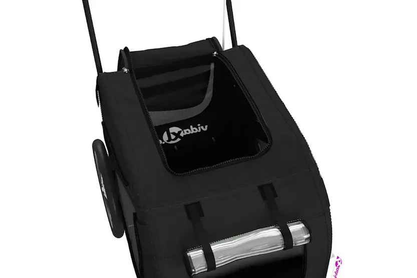 Vidaxl Pet Bike Trailer Black Oxford Fabric And Iron Vidaxl Pet Bike Trailer Black Oxford Fabric And Iron