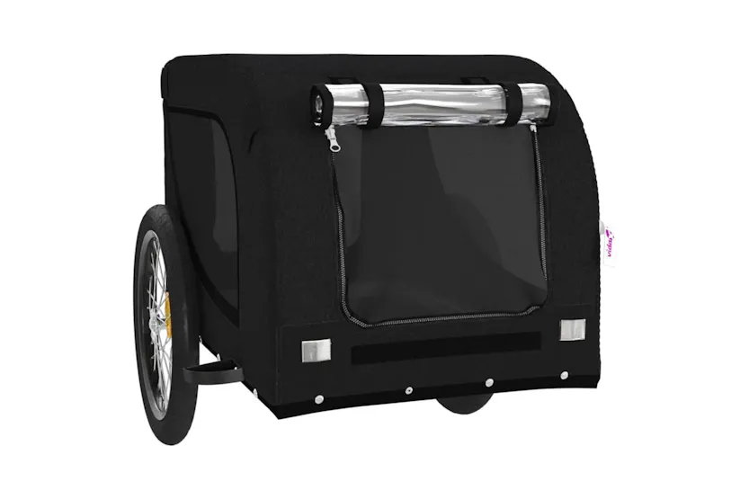 Vidaxl Pet Bike Trailer Black Oxford Fabric And Iron Vidaxl Pet Bike Trailer Black Oxford Fabric And Iron