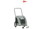 Vidaxl Pet Bike Trailer Grey Oxford Fabric And Iron Vidaxl Pet Bike Trailer Grey Oxford Fabric And Iron