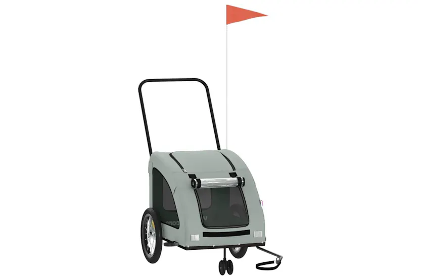 Vidaxl Pet Bike Trailer Grey Oxford Fabric And Iron Vidaxl Pet Bike Trailer Grey Oxford Fabric And Iron