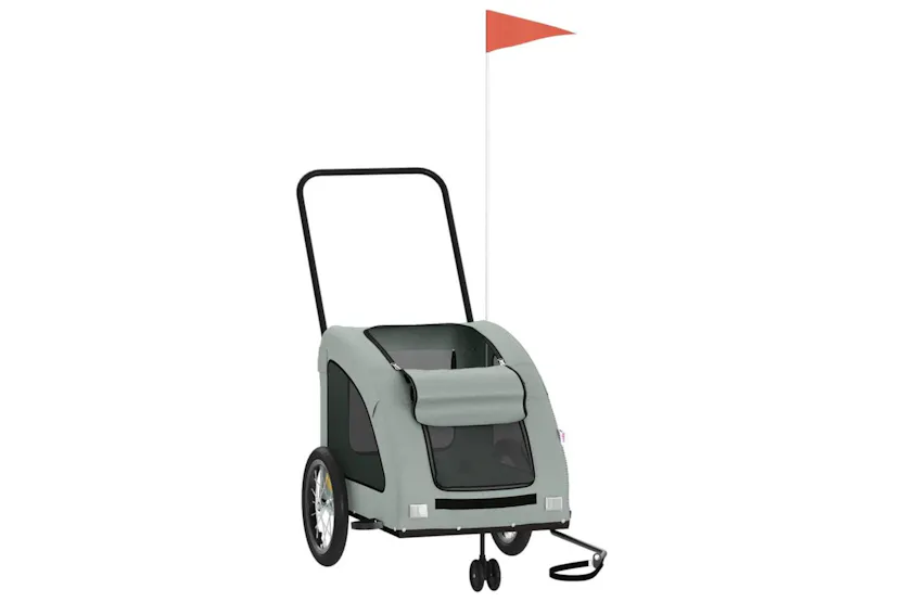 Vidaxl Pet Bike Trailer Grey Oxford Fabric And Iron Vidaxl Pet Bike Trailer Grey Oxford Fabric And Iron