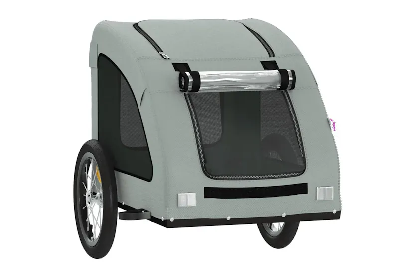 Vidaxl Pet Bike Trailer Grey Oxford Fabric And Iron Vidaxl Pet Bike Trailer Grey Oxford Fabric And Iron