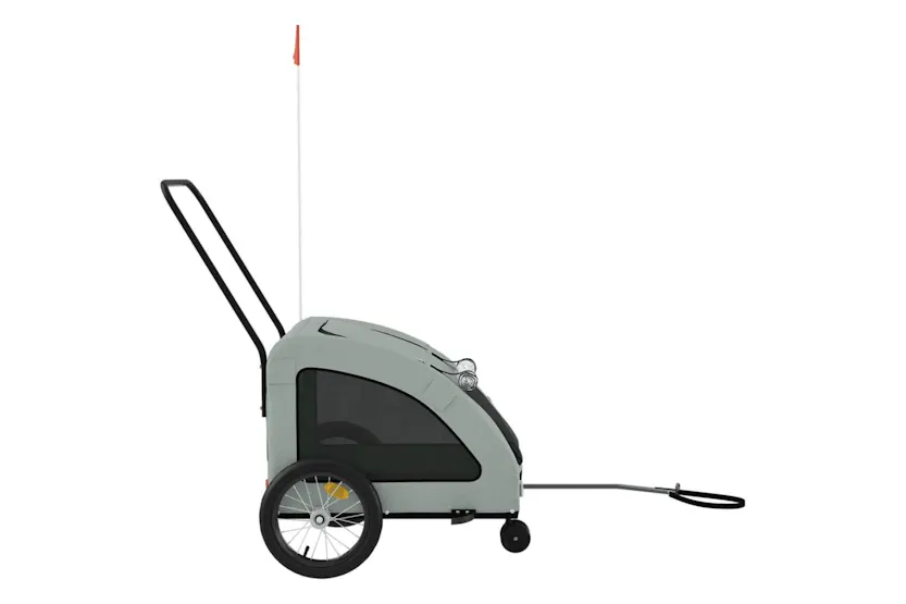 Vidaxl Pet Bike Trailer Grey Oxford Fabric And Iron Vidaxl Pet Bike Trailer Grey Oxford Fabric And Iron