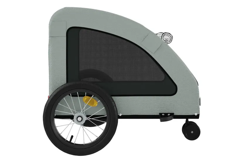 Vidaxl Pet Bike Trailer Grey Oxford Fabric And Iron Vidaxl Pet Bike Trailer Grey Oxford Fabric And Iron