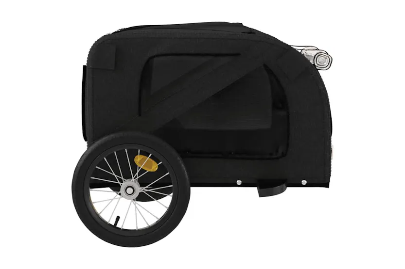 Vidaxl Pet Bike Trailer Black Oxford Fabric And Iron Vidaxl Pet Bike Trailer Black Oxford Fabric And Iron
