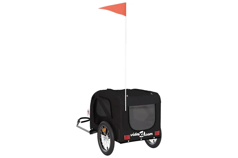 Vidaxl Pet Bike Trailer Black Oxford Fabric And Iron Vidaxl Pet Bike Trailer Black Oxford Fabric And Iron