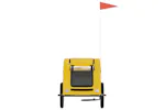 Vidaxl Pet Bike Trailer Yellow Oxford Fabric And Iron Vidaxl Pet Bike Trailer Yellow Oxford Fabric And Iron