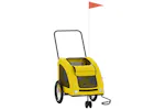 Vidaxl Pet Bike Trailer Yellow Oxford Fabric And Iron Vidaxl Pet Bike Trailer Yellow Oxford Fabric And Iron