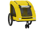 Vidaxl Pet Bike Trailer Yellow Oxford Fabric And Iron Vidaxl Pet Bike Trailer Yellow Oxford Fabric And Iron