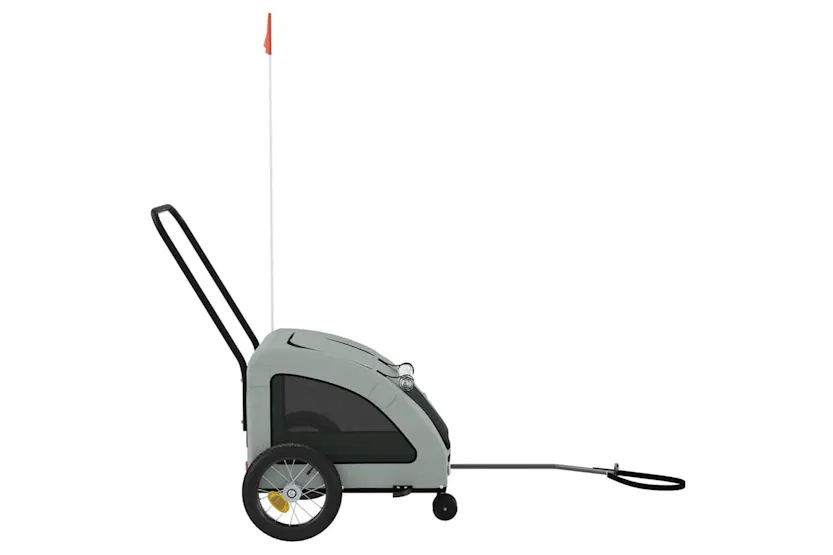 Vidaxl Pet Bike Trailer Grey Oxford Fabric And Iron Vidaxl Pet Bike Trailer Grey Oxford Fabric And Iron