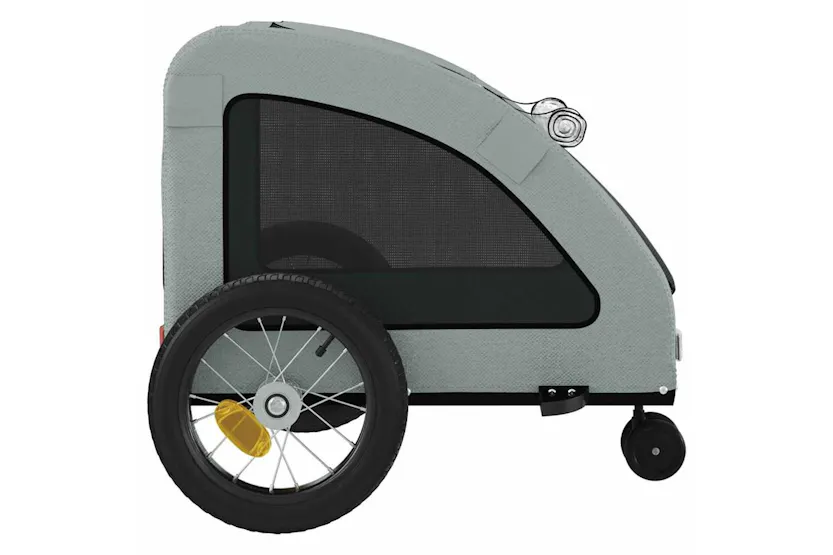 Vidaxl Pet Bike Trailer Grey Oxford Fabric And Iron Vidaxl Pet Bike Trailer Grey Oxford Fabric And Iron