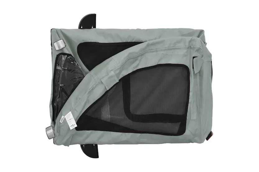Vidaxl Pet Bike Trailer Grey Oxford Fabric And Iron Vidaxl Pet Bike Trailer Grey Oxford Fabric And Iron