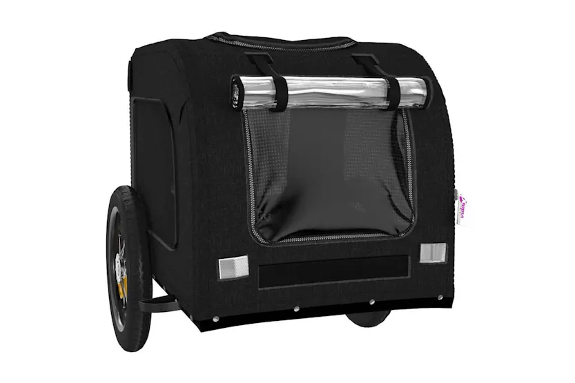 Vidaxl Pet Bike Trailer Black Oxford Fabric And Iron Vidaxl Pet Bike Trailer Black Oxford Fabric And Iron