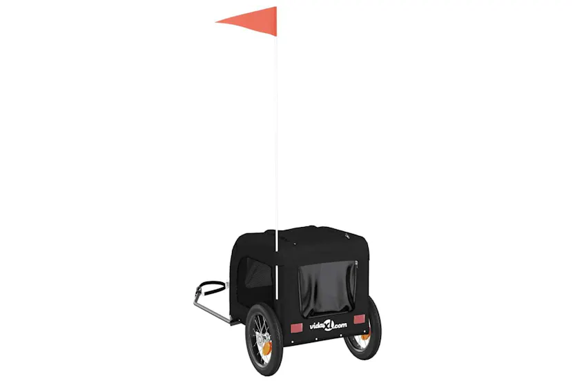 Vidaxl Pet Bike Trailer Black Oxford Fabric And Iron Vidaxl Pet Bike Trailer Black Oxford Fabric And Iron